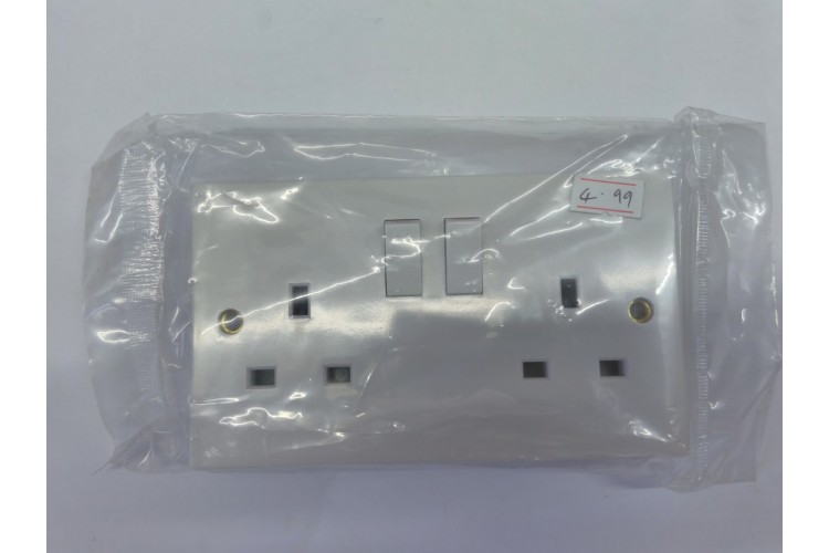 13A 2Gang Switch Socket Single Pole