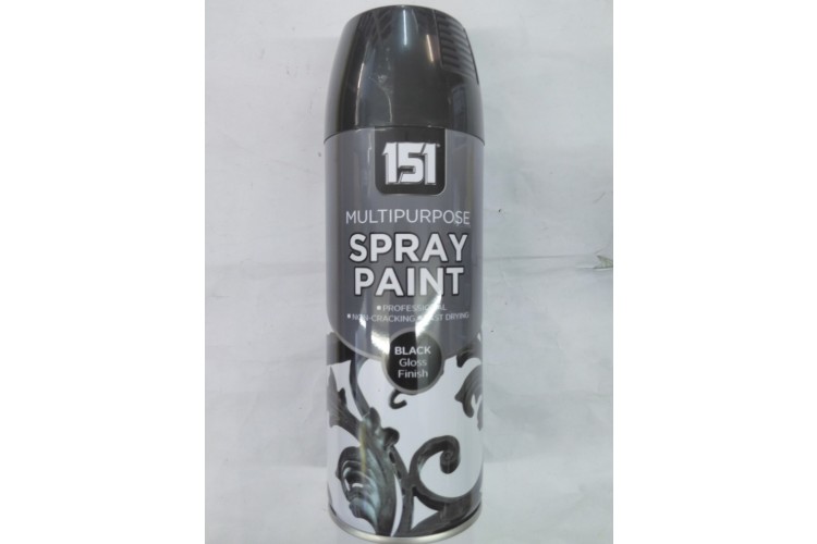 151 Multipurpose Spray Paint Black Gloss Finish 400ml