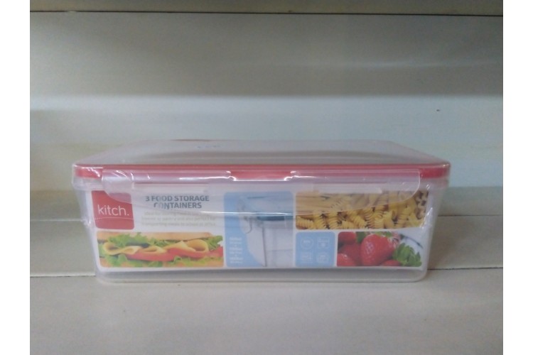 3 Food Storage Containers Click Close Kitch