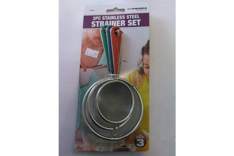 3PC Stainless Steel Strainer Set