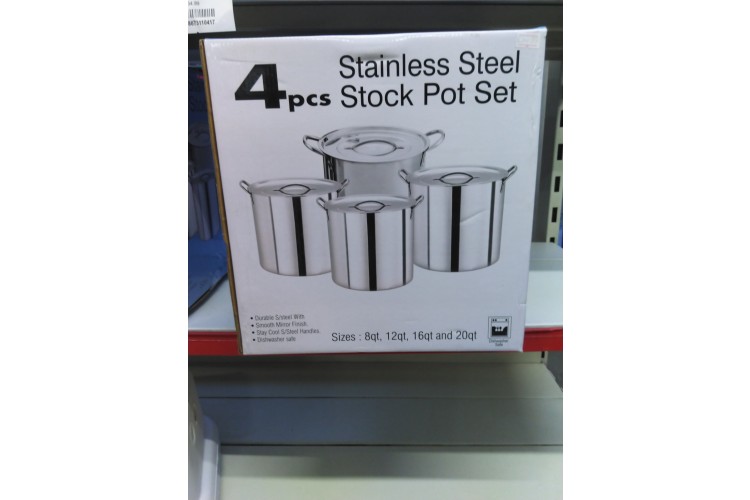 4pcs Stainless Steel Stock Pot Set