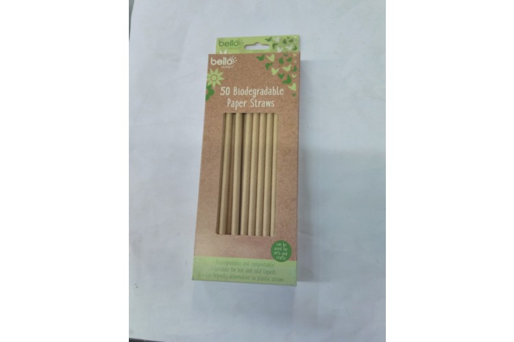 50 Biodegradable Paper Straws