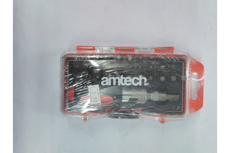 Amtech 38 Piece Stubby Ratchet Screwdriver & Bit Set