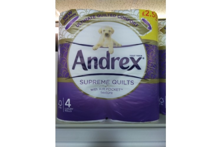 Andrex Supreme Quilts Toilet Tissues 4 Rolls