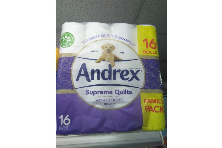 Andrex Supreme Quilts With Air Pocket Texture 16Rolls