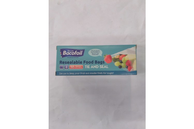 Bacofoil Resealable Food Bags Stick And Seal 50 Medium Bags