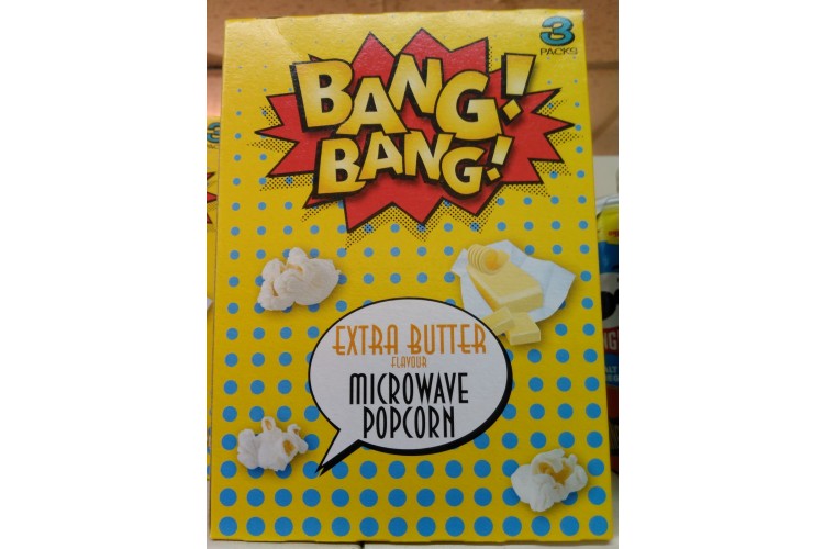 Bang Bang Extra Butter Microwave Popcorn 3X85g