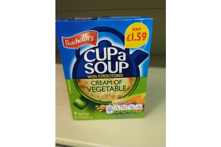 Batchelors Cup a Soup With croutons Cream Of Vegetable 4 Sachets 122g