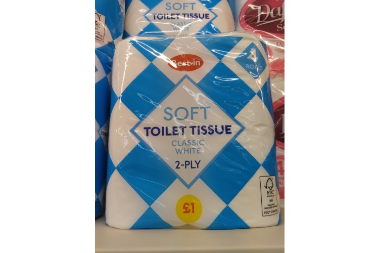 Best-In Soft Toilet Tissue  2 Ply 4 rolls