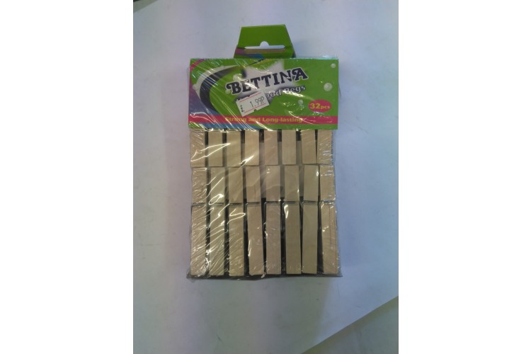 Bettina Hardwood Pegs 32pcs 