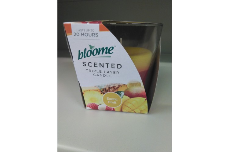 Bloome Scented Triple Layer Candle Exotic Fruit