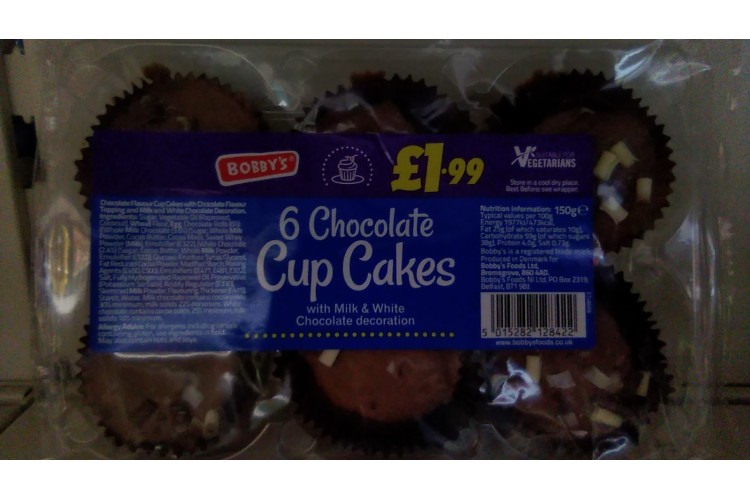 Bobby's  6 Chocolate Cup Cakes