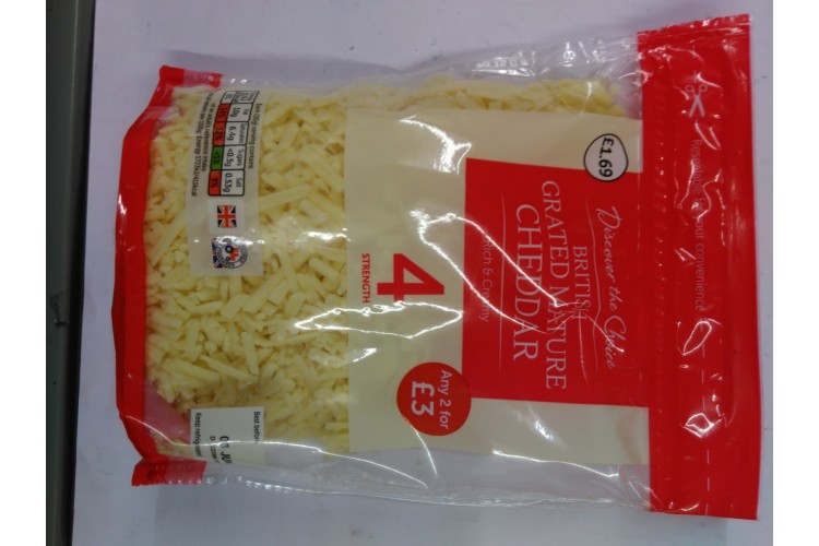 British Grated Mature Cheddar Discover The Choice 200g