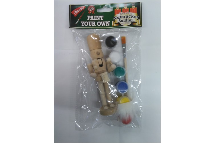 Classic Paint Your Own Wooden Nutcracker Soldier Ornament