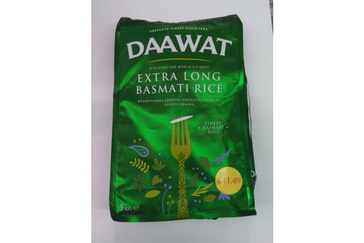 DAAWAT EXTRA LONG BASMATI RICE 5Kg 