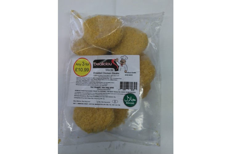 Dealiciou Mealz Breaded Chicken Steaks 680g