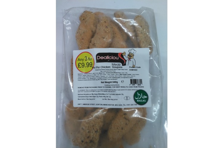 Dealiciou Mealz Piri Piri Chicken Goujons 540g