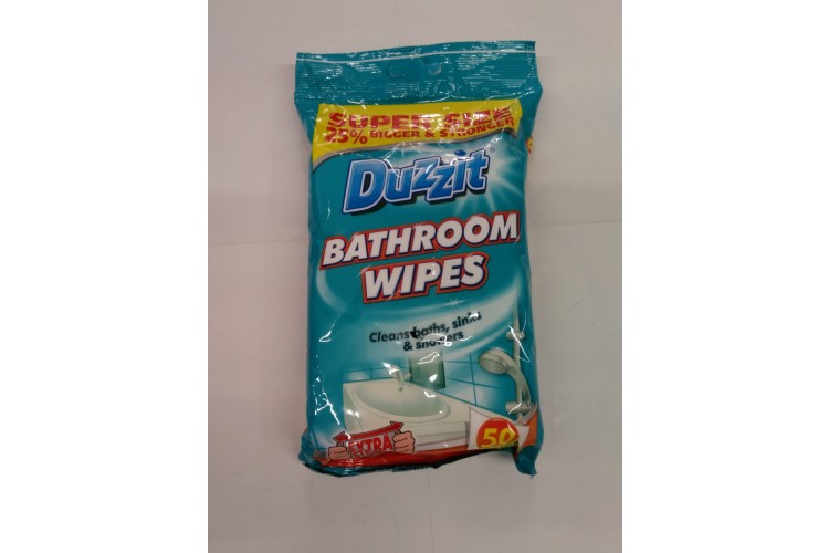 Duzzit Bathroom Wipes 50 Jumbo Wipes Cleans Baths, Sinks & Showers