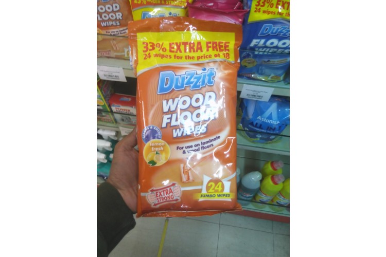 Duzzit Wood Floor 24 Jumbo Wipes