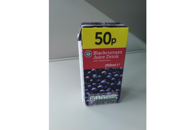 Euro Shopper Blackcurrant Juice 200ml 