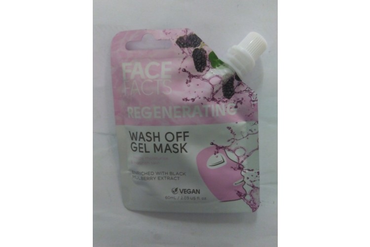 Face Facts Regenerating Wash Off Gel Mask Moisturise Vegan 60ml 