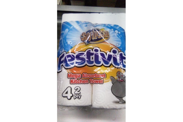 FESTIVITY Mega Absorbent Kitchen Towel 4 Pack 