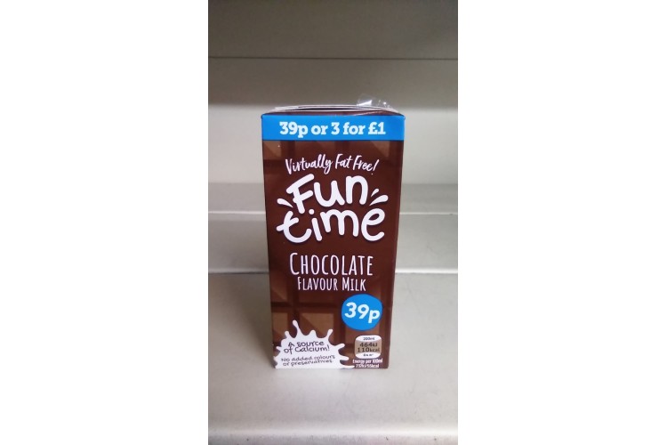 Funtime Chocolate flavour Milk 200ml 3 For £1