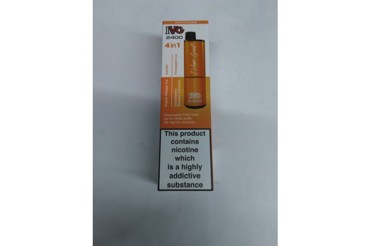 IVG 2400 Puffs 4 in 1 Peach Mango Ice \ Strawberry Banana Coconut\ Vanilla\ Pineapple Ice