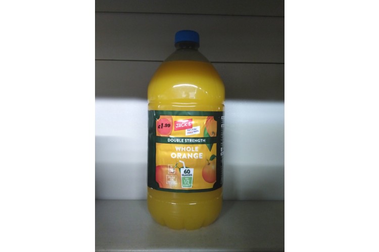 Jacks Double Strength Whole Orange Squash 1.5ltr