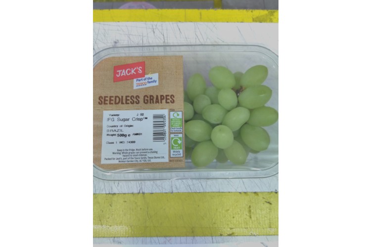 Jacks Sedless Grapes Green 500g