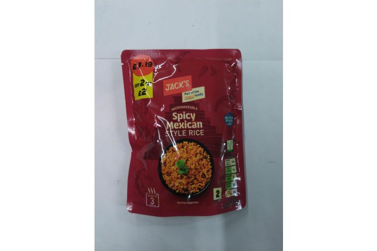 JACKS Spicy Mexican Style RICE 250g Any 2 for £2