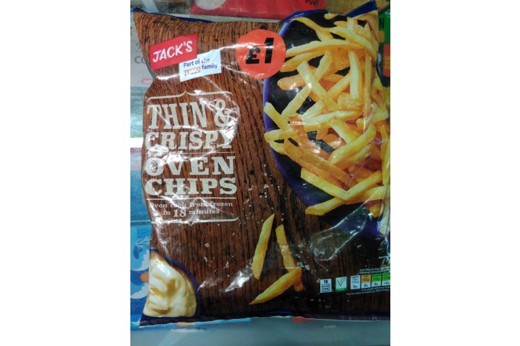 Jacks Thin & crispy oven chips 750ge