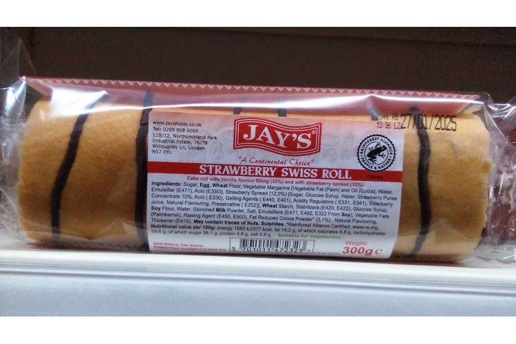 Jay's Strawberry Swiss Roll 300g 