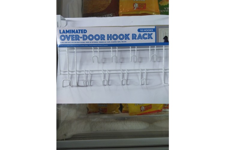 Laminated Over Door Hook Rack Hanger 10 Hooks