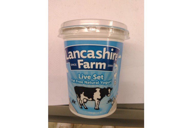 Lancashire Farm Live Set Fat Free Natural Yogurt 400g