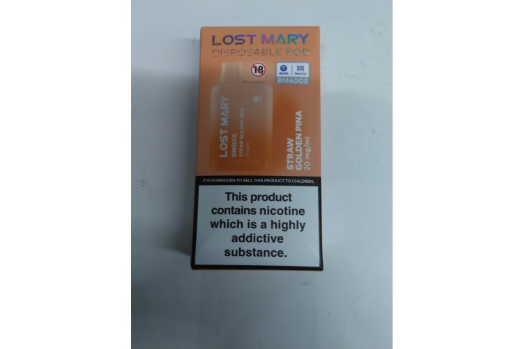 Lost Mary Straws Golden Pina 2%NICOTINE 600 Puffs