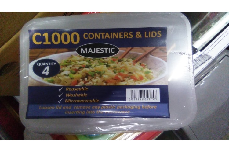 Majestic C1000 Containers & Lids 4 quantity