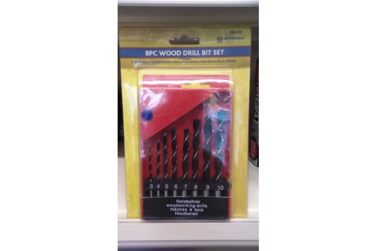 MARKSMAN 8pc Wood Drill Bit Set 