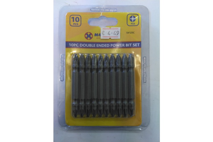 MARKSMAN Quality Tools - 10 PC Double Ended Power Bit Set