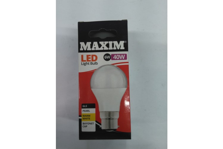 Maxim LED Light Bulb 6W=40W Day Light