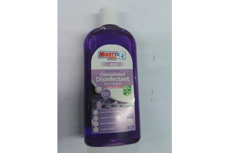 Mighty Burst Antibacterial Concentrated Disinfectant 4 in 1 Action Purple Rain 240ml