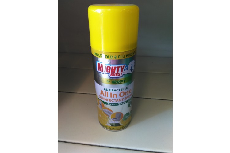 MIGHTY BURST by airpure ANTIBACTERIAL All In One DISINFECTANT SPRAY LOVELY LEMONS  450ml