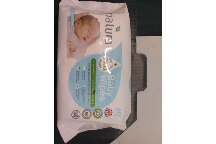 Natural  Baby Wipes  99.1% water 70 wipes 