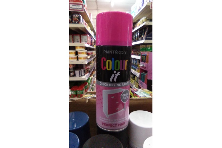 Paint Factory Colour It Quick Drying Paint Perfect Pink 400ml