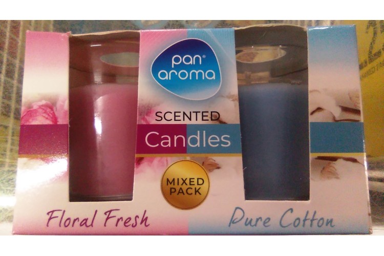 Pan Aroma Scented Candle Mixed Pack Pure Cotton & Floral Fresh