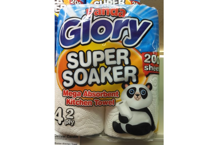 Panda Glory Super Soaker Kitchen Towel 200 Sheets 4 2ply