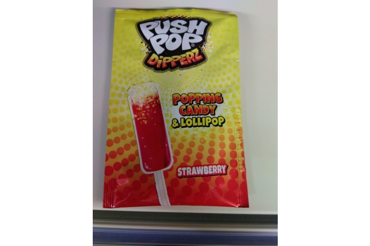 Push Pop Dipperz Popping Candy & Lollipop Strawberry 12g