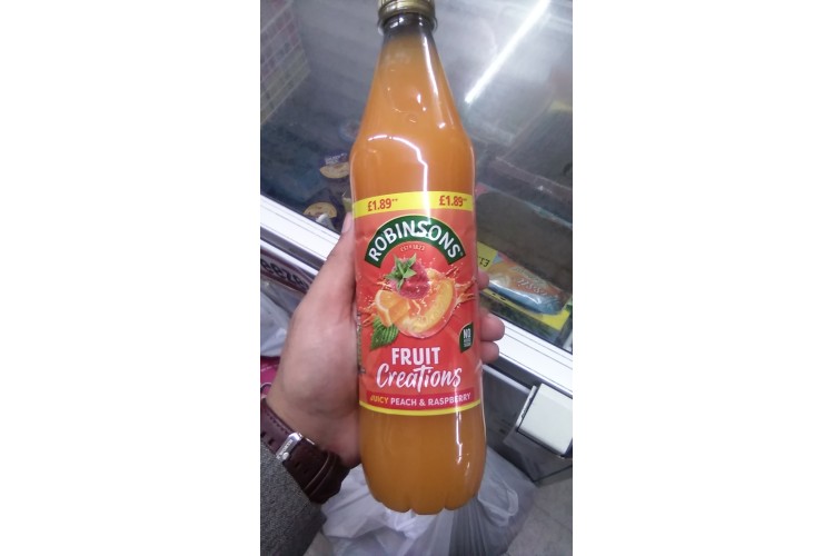 Robinsons  fruit creation JUICY PEACH AND RASPBERRY  750ml 