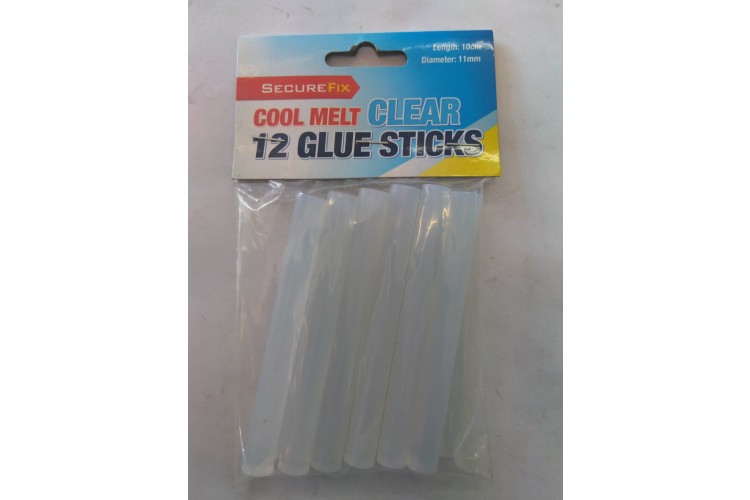 Secure Fix Cool Melt Clear 12 Glue Sticks 