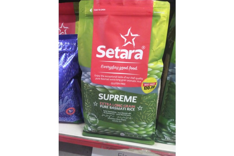 Sitara Supreme Extra Long Grain Pure Basmati Rice 5KG